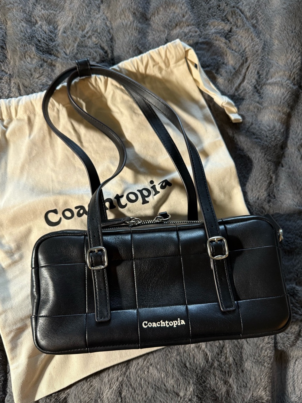 Coach Coachtopia alter ego satchel black checkerboard EUC